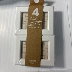 4 pack - 2x3" inch Small Picture Frames - White